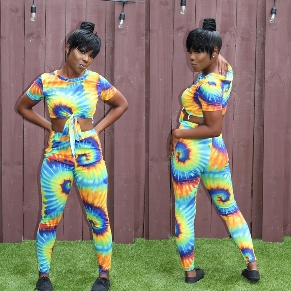 Tye-Dye Matching Set  [Blue Green] - Picture 1 of 10